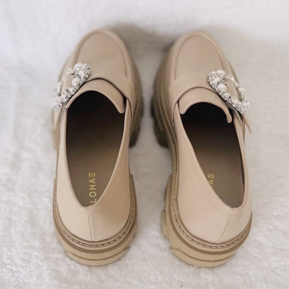 Alohas Platform Loafer Trailblazer Crystal Stone Beige EU 38 / US size 7.5 - Picture 11 of 15